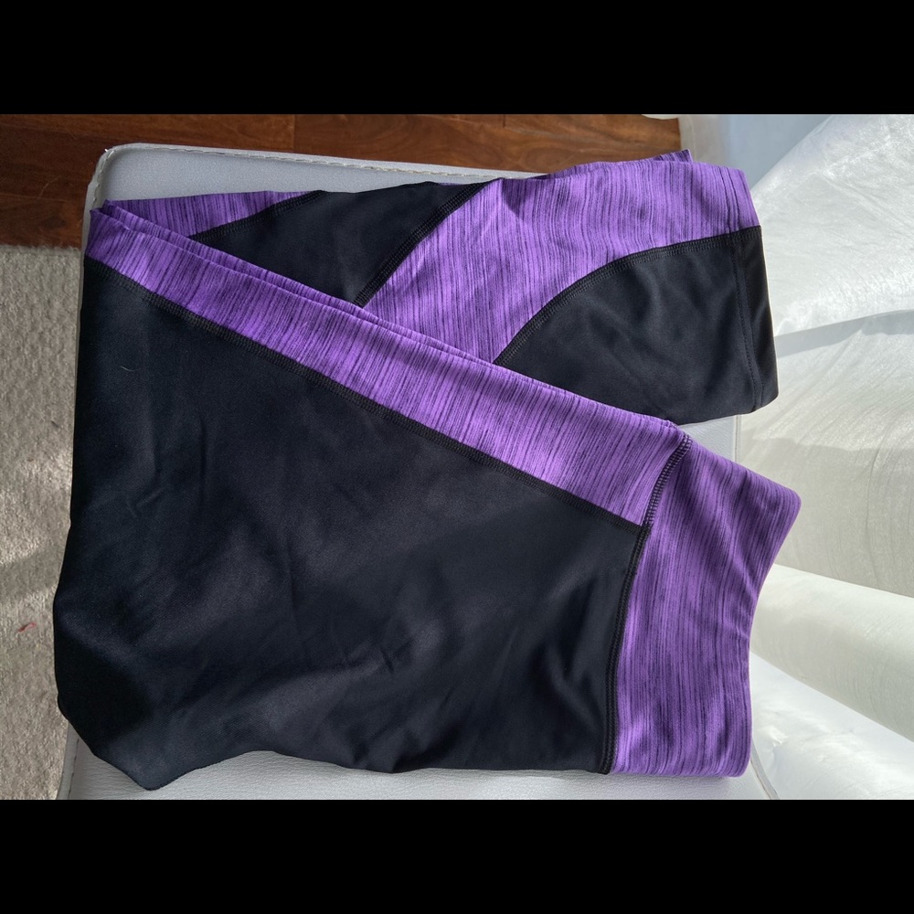 Champion purple and black fitness and workout yoga pants Size large